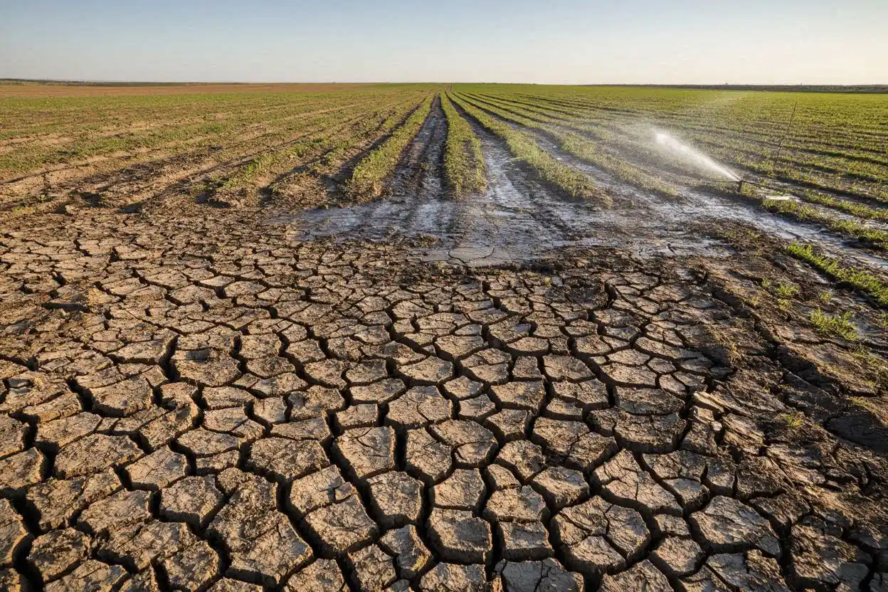 Solusi lahan kering ekstrem dengan irigasi dan penutup tanah pada area pertanian