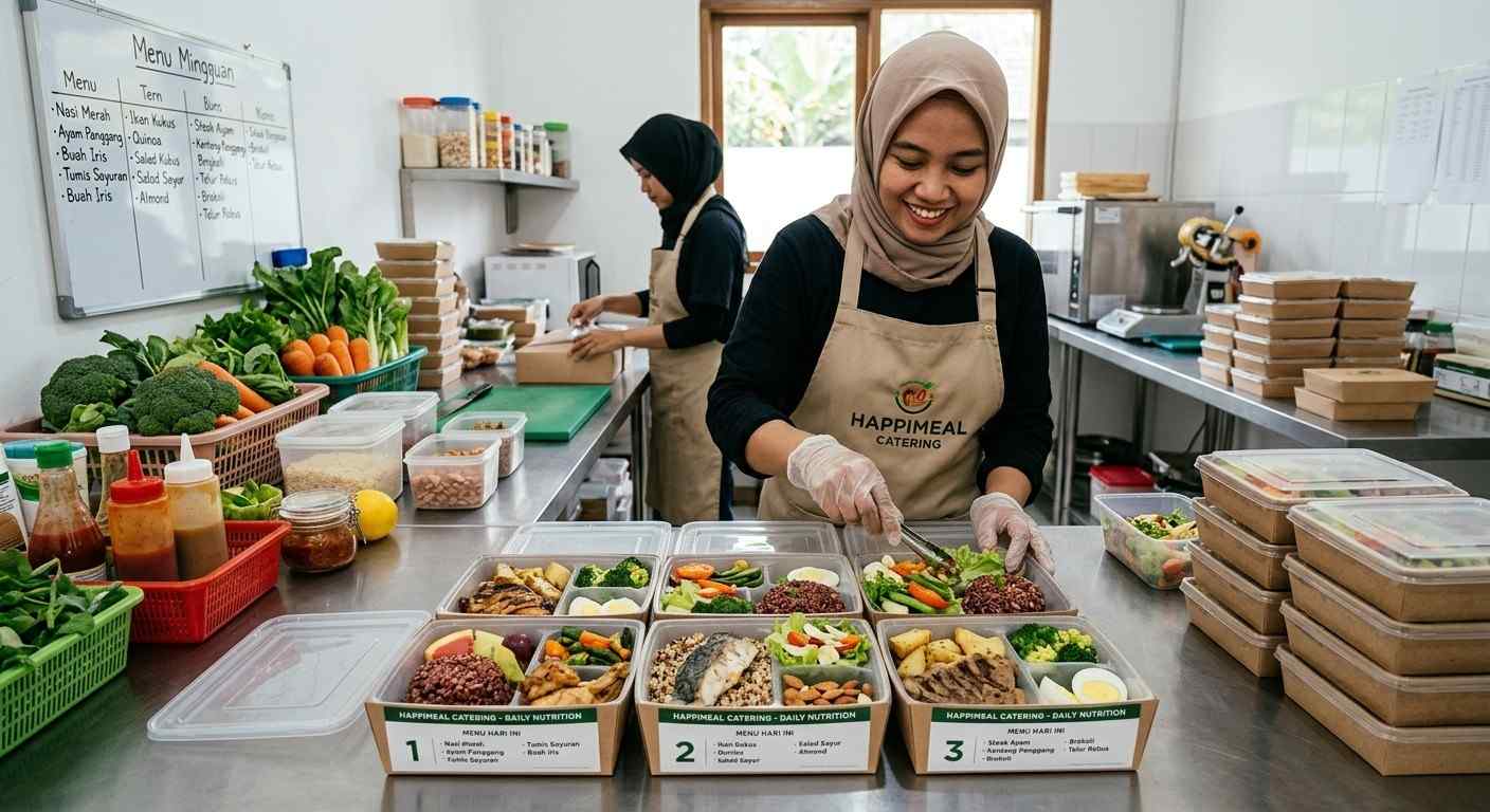 bisnis catering makanan sehat menu bergizi dalam kotak makan harian
