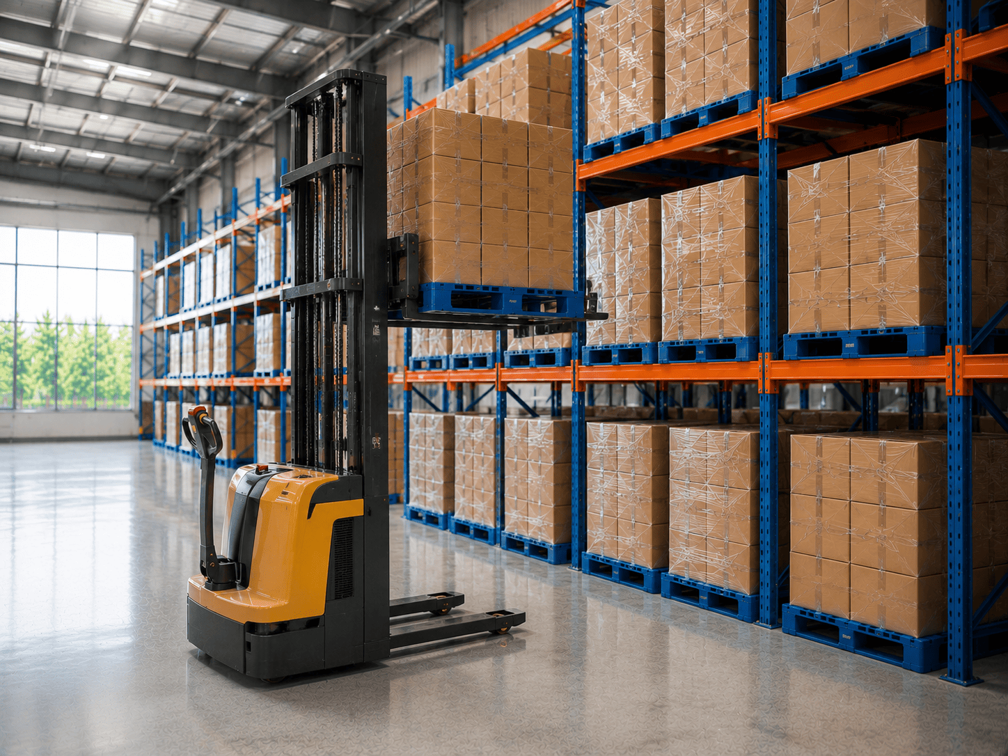 cara mengangkat pallet ke rak