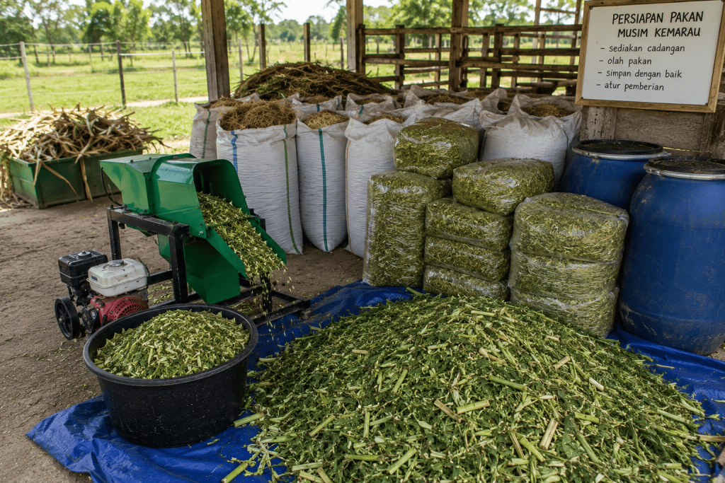 berapa ukuran cacahan rumput