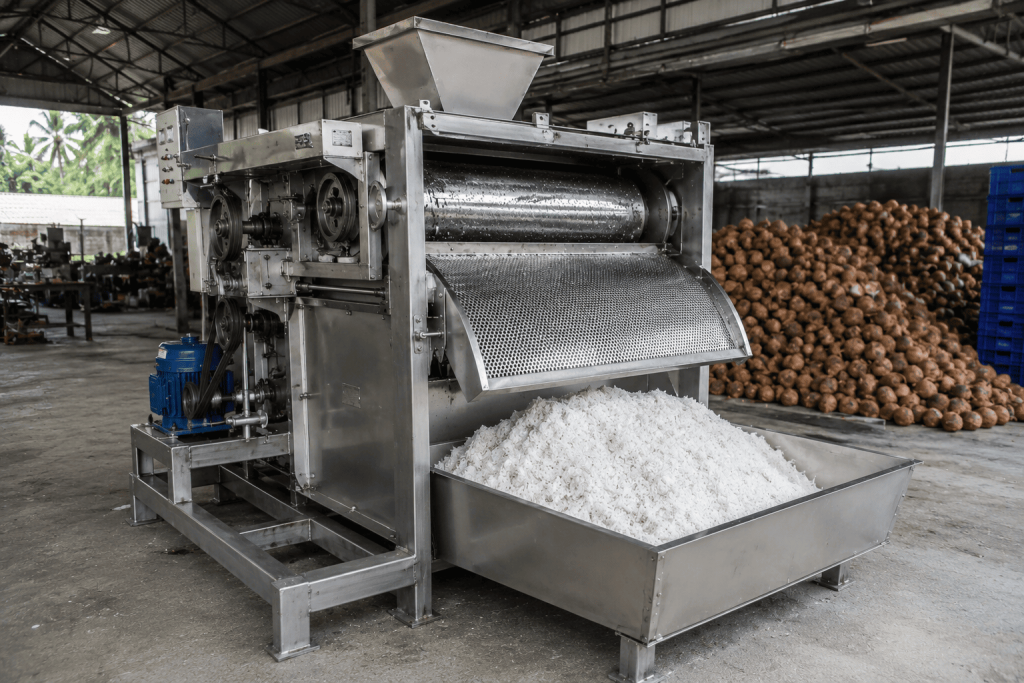 proses mengeruk kelapa lebih cepat