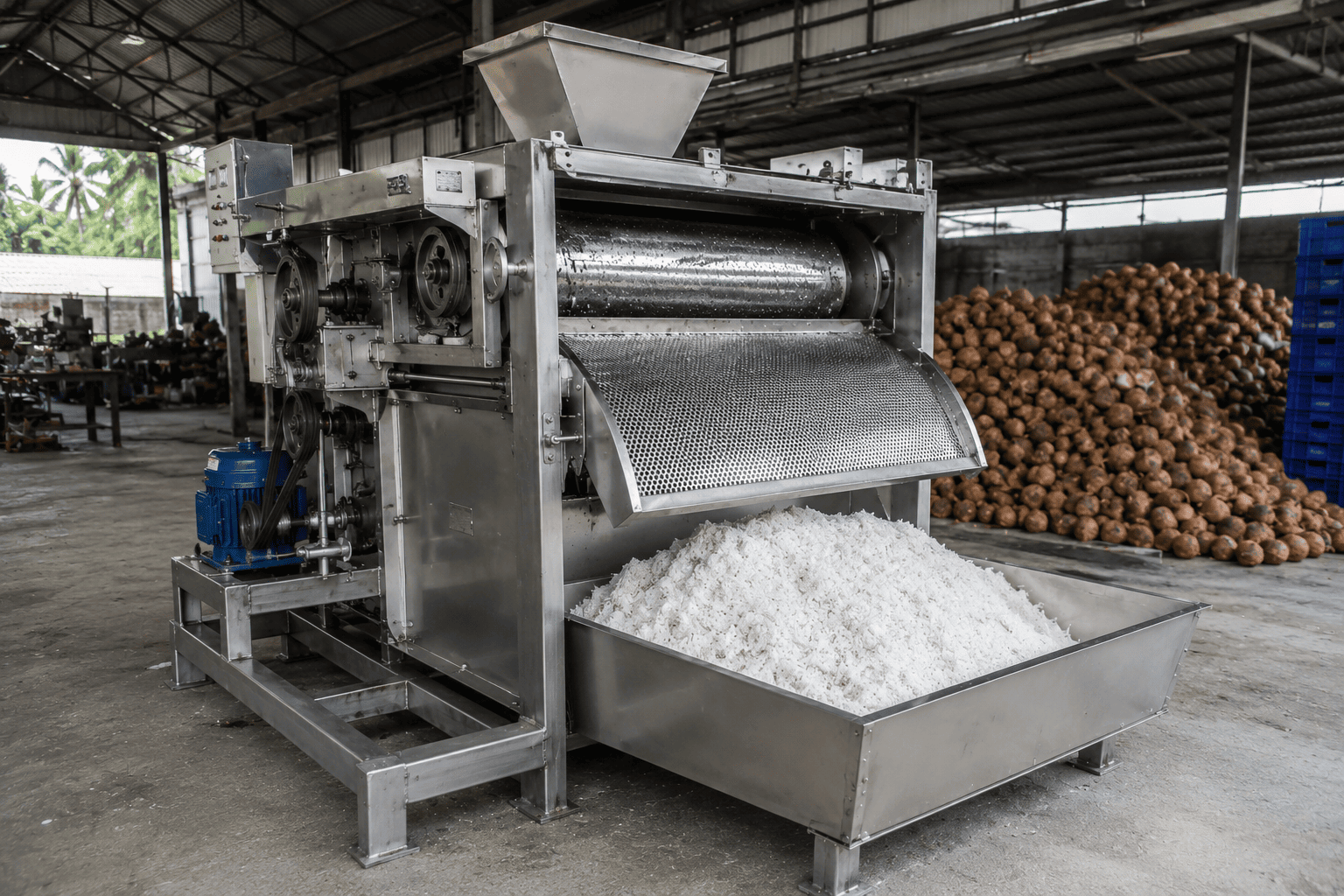 proses mengeruk kelapa lebih cepat