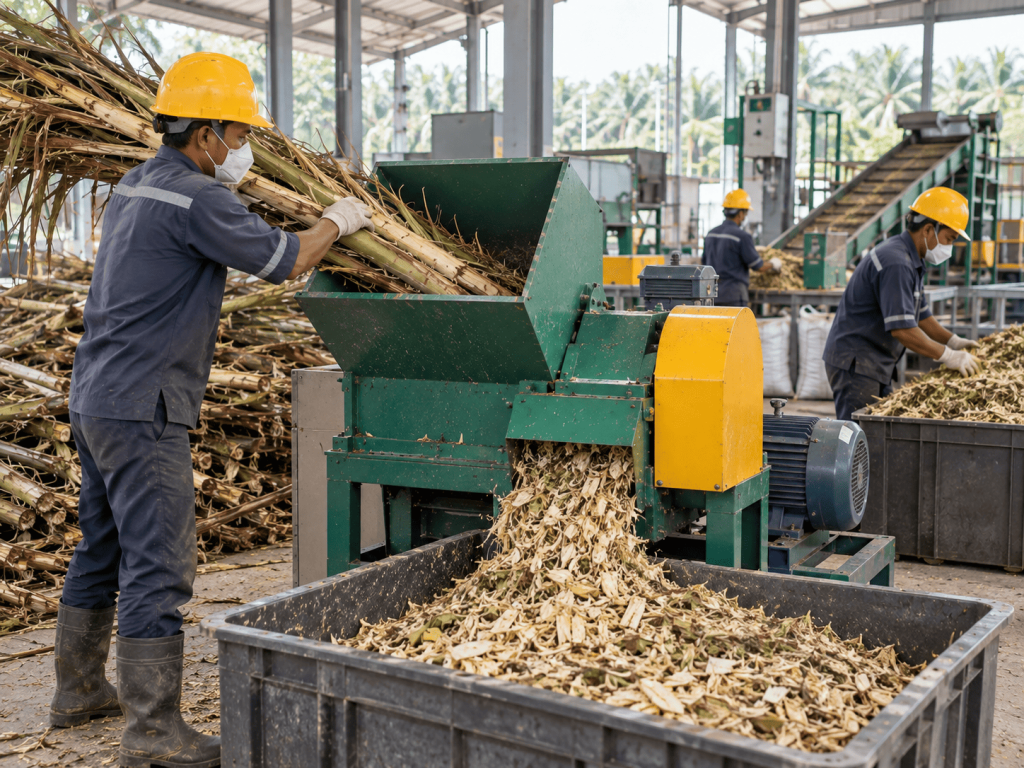 cara mencacah pelepah kelapa sawit