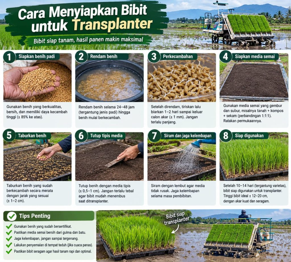 cara menyiapkan bibit untuk transplanter